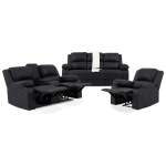 Jasmine Leather Touch 3 Seater Lounge Suite With Recliners
