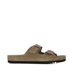 Double Strap Suede Sandals -grey