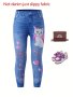 Girls Cute Kitty Pattern Imitation Denim Print Leggings Toddler Girls Gift
