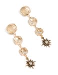 Goldair Gold Triple Jewel Drop Earrings