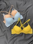 3 Pcs Women's Soft Solid Skin Friendly Mesh Hollow Bra Comfortable Lace Criss Cross Pull Up Bra Women's Lingerie & Underwear