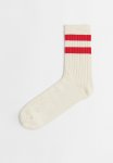 Ribbed Socks - Cream red