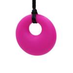 Sensory Chew Necklace Circle Pendant - Pink