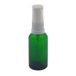 30ML Green Glass Aromatherapy Bottle With Serum Pump - White 18 410