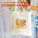 Customizable Canvas Totete Bag With "all You Need Is Love And Your Family" Print - Unlined Non-closing White Canvas Shoulder Bag
