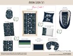 Cot Duvet Bedding Arrow Green Set