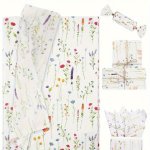 Floral Lavender Wrapping Tissue Paper - Beige Art Craft Paper For Gift Wrapping Bouquet Packing Diy Projects Party And Wedding D