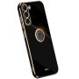 Gold Electroplated Phone Case With Ring Holder For Samsung Galaxy S23 5G