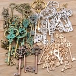 30G PACK Vintage Mixed Key Charm Bangle Necklace Craft Metal Vintage Key Pendant Accessories For Diy Jewelry Making Supplies