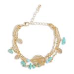 Goldair Gold & Turqouise Boho Anklet