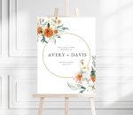 Elegance Watercolor Floral Wedding Welcome Sign - Soft
