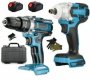 Cordless Impact Wrench With 2 Batteries Gloves Case & Charger