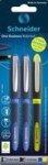 : 2 One Business Blue Pens 0.6MM + Free Yellow Highlighter