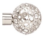 Decor Depot 25MM Steel Rod Finial Mesh Ball - Brshed Silver
