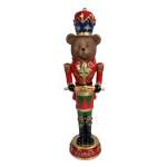 Teddy Bear Nutcracker Red And Blue Crown 12.5X12X43.3CM