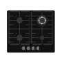 60CM Glass Gas Hob - Black