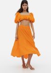 Linen-blend Crop Top - Orange