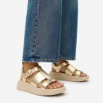 F-mode Fisherman Flatform Leather Sandal - Platino - 8