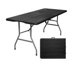 Folding Table 6FT Black Wood Grain