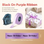 NB722 - - N1 - Satin Ribbon Set Package - 14MMX5.1M - Black On Purple