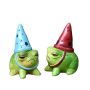 2 Pack Frog Garden Statues Resin Cute Witch Hat Frog Figurines For Yard