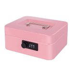 Goehiaul Cash Box With Combination Lock And Money Tray Metal Money Box For Cash Small Cash Box For Money Safe 7.87"X6.3"X3.54" P