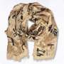 Awesome Love Print Bamboo Scarf - Beige / Free