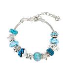 Charming Turquoise And Silver Bracelet With Sea-themed Charms