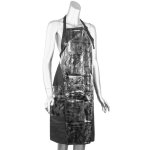 Apron Black & Grey Shiny Pattern With Side Panels