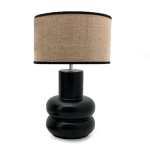 Anna Ceramic Table Lamp Black And Hessian