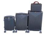 Smte Abs Hard-shell Spinner Wheels Trolley Luggage Set 4-PIECE Black With Keychain