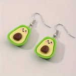 Cute Cartoon Green Avocado Drop Earrings Fun And Delicate Party Gift Accessory Adorable Jewelry