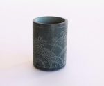 Soap Stone Engraved Jar Grey 10X8CM