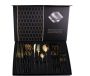 24 Piece Stainless Steel Cutlery Set - Black & Gold