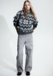 Twill Cargo Trousers - Light Grey