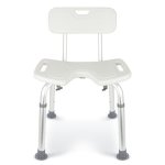 Shower Chair For Inside Shower U-shaped Bathtub Bench With Back 6-LEVEL Adjustable Height Tool-free Assembly Non-slip Shower Sea