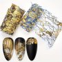Golden Silver Foil Nail Art Holographic Aluminum Nail Foil Flakes Stickers Nail Sequins 3D Glitter Line Decoration DIY Design Accessories Rainbow Nail Art Supplies