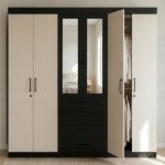 6 Door Wardrobe With Mirror And Drawers
