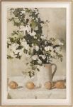 Astrdecor Framed Vintage Wall Art Farmhouse Wall Decor White Flowers Canvas Oil Painting Vintage Kitchen Decor Floral Wall Art L