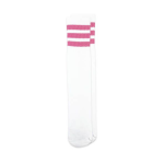 Stripe Knee High Seamless Tube Socks - Large Pink