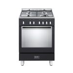 Elba Fusion 60CM 4 Burner Gas Cooker With Electric Oven Black