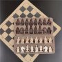 Terra Cotta Warriors Antique Small Chess Pieces Chess Faux Leather Chess Board 27CM 10.63IN Handmade Characters Parent-child Games Entertainment Ornaments