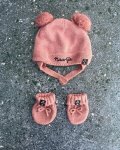 Naartjie Purple Knitted Beanie And Gloves 0 6M
