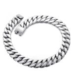 Qiaonitu 31MM Large Heavy Punk Rock Stainless Steel Curb Cuban Chain Necklace Hiphop Men Women Miami 18K Gold Silver Bike Biker