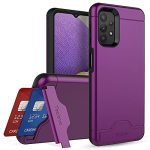 Teelevo Wallet Case For Galaxy A32 5G Dual Layer Case With Card Slot Holder And Kickstand For Samsung Galaxy A32 5G - Purple