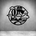 Hot Air Balloons - Grey L 1000 X H 860MM