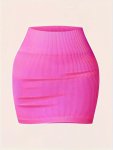 High-waist Athletic MINI Skirt Ribbed Stretch Fabric Sporty Style Flexible Fit For Active Wear