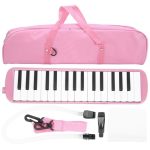 Melodica 32 Key Wind Musical Instrument Suitable For Beginner Practice Bag Pink