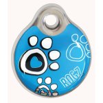 Rogz Id Tagz Large 34MM Self-customisable Turquoise Paw Design Waggs Pet Shop