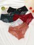 5pcs Floral Lace Bow Tie Briefs Sexy Cut Out Scallop Trim Panties Women's Lingerie & Underwear